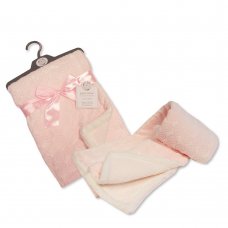 BW-112-1076P: Baby Swirl Design Wrap With Sherpa Back- Pink